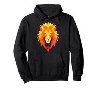 Lion Face Artwork Cool Men Women Kids Motif Animal Lover Pullover Hoodie
