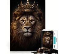 Lion Face Head for Adults 1000 Piece Jigsaw Puzzle Serene Game Perfect Connection Pattern Build Birthday Surprise (38x26cm)