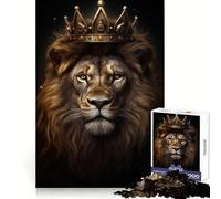 Lion Face Head for Adults 1000 Piece Jigsaw Puzzle Serene Game Perfect Connection Pattern Build Birthday Surprise (38x26cm)