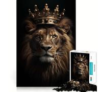 Lion Face Head Jigsaw Puzzle 1000 Piece for Adults Serene Game Serene Game Pattern Build Xmas Fun Gift (38x52cm)