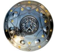Lion Face Round Black Shield Medieval Iron Shield Knight Armour Shield Solid Steel 22 inch