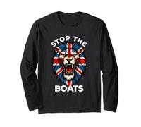 Lion face. Stop The Boats Great Britain Flag Long Sleeve T-Shirt