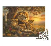 Lion Family,Puzzles Fruits And The Bible Gemusterte Nachhaltige Puzzles Für Erwachsene Hochwertige Holzspielpuzzles 1000pcs (75x50cm)