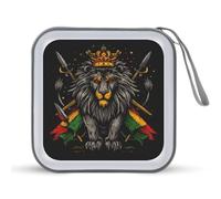 Lion Flag Reggae Rastafarian Rasta CD Case Portable DVD Storage Small CD Holder Organizer for Home Travel
