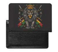 Lion Flag Reggae Rastafarian Rasta Passport Holder Cover PU Leather Passport Wallet Organizer Protector Slim Travel Accessories