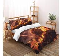 Lion Flame Bedding Sets for Boys Kids Duvet Cover,3D Animal Themes Wildlife Comforter Cover Bed Set Ultra Soft Room Decor Super King（260x220cm）