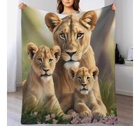 Lion Flannel Throw Blanket, Soft Warm, Lightweight Plush Blankets for Bed Sofa Couch Travel Nap 180×200cm