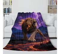Lion Fleece Blanket - Air Conditioner Blanket Suitable for Calming And Sleep - Birthday Gift for Sister Brother Nephew Niece Colleague 50x60inch(127x152cm)