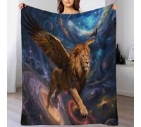 Lion Fleece Throw Blanket for Couch Sofa Bed All Season Nebula Planet Print Blanket Fluffy Soft Warm Flannel Gifts for Women Girls Birthday 40x50inch(100x130cm)