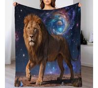 Lion Fleece Throw Blanket for Couch Sofa Bed All Season Planet Nebula Print Blanket Fluffy Soft Warm Flannel Gifts for Couple Wife Husband 40x50inch(100x130cm)