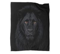 Lion Fleece Throw Blanket, Soft Warm Cozy Flannel, Black Background Blanket, for Sofa, Bed & Travel Creative Gift For Adults/Kids 70x80inch(180x200cm)