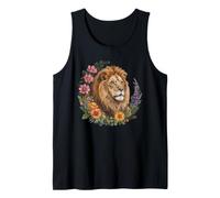 Lion Flower Floral Cute Lion Lover Tank Top