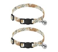 Lion Flower Leaf Beige Dog Collars Adjustable Girl & Boy Dog Collars 2 Pack
