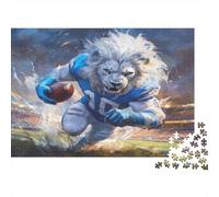 Lion Football Player 1000 Piece Eco-friendly Paper Classic Jigsaw Puzzle Jigsaw Collectors Fun Game Stress Relief Gifts 52x38cm/1000pcs
