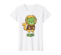 Lion Frankenstein Bruh Halloween Value Graphic T-Shirt, Women, White, M