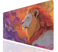 Lion Gaming Mouse Mat Orange Color Mouse Pad Large 800x400x3mm, Extended Waterproof Mousepad Smooth Surface Improved Precision And Speed, Desk Mat Non-Slip Rubber Base for Office Gaming GKuk-2217