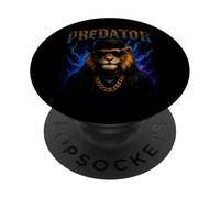 Lion Gangster - Funny Predator Weird Trashy Meme PopSockets Adhesive PopGrip