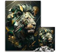 Lion Geometric AbstractJigsaws 1000 Pieces for Adults Challenging Puzzles Educational Toy for Teenagers Home Office Decor 1000 PCS(38x26cm)