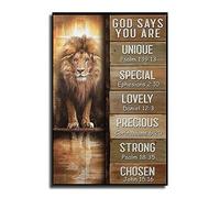 Lion God Says You Are Motivation Quotes Wall Art For Home Decor Housewarming Poster Poster Decorative Painting Canvas Wall Art Living Room Posters Bedroom Painting 16x24inch(40x60cm)