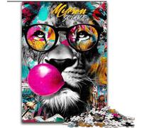 Lion Graffiti Adult Jigsaws 1000 Piece, Pattern Assembly Deal As Gifts for The Whole Family Suitable for And 14 (26x38cm)