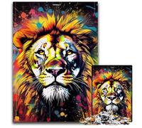 Lion Graffiti Art 1000 Piece Jigsaw Jigsaw Puzzles Challenging Brain Teaser, Family Activity, Home Decor, 50x75CM/19.68x29.52inch