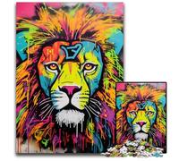Lion Graffiti Art Adult Jigsaw Puzzles 1000 Pieces cardboard Puzzles Brain Teaser Game for Teenagers, Perfect 26X38CM/10.23x14.96inch