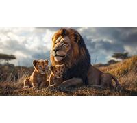 Lion Grassland Diamond Painting Kits for Adults & Kids, 5D Full Drill Round Diamond Art Craft, DIY Gem Art Painting by Numbers for Home Wall Decor, Beginner Friendly, Stress Relief Gift 30 x 60cm A355