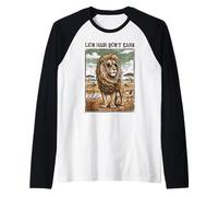 Lion Hair Don't Care Sunglasses Retro Savannah Funny Raglan Baseball Tee