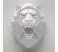 Lion Head 3D Paper Model Animal Sculpture Lion Papercraft DIY Craft Geometric Paper Craft Origami for Living Room Decoration (1 PCS)