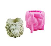 Lion Head Concrete Silicone Pot Mould, Succulent Flower Pot, Clay, Cement, Plaster Moulds, Home, Garden, Flower Pots, Candle Holder, Mould for Concrete, Cement, Resin Casting