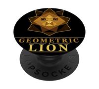 Lion Head Design in Gold Low Poly Style PopSockets Adhesive PopGrip