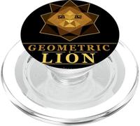 Lion Head Design in Gold Low Poly Style PopSockets PopGrip for MagSafe