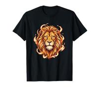 Lion Head Flame Aura Fierce Jungle King Leo Power T-Shirt