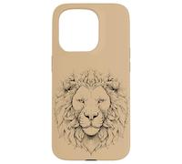 Lion Head Line Art Case for iPhone 15 Pro