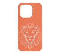 Lion Head Line Art Minimalist Case for iPhone 15 Pro