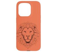 Lion Head Line Art Minimalist Case for iPhone 15 Pro