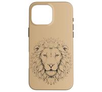 Lion Head Line Art Minimalist Case for iPhone 16 Pro Max