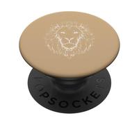 Lion Head Line Art Minimalist PopSockets Adhesive PopGrip