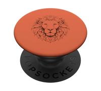 Lion Head Line Art Minimalist PopSockets Adhesive PopGrip