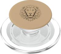 Lion Head Line Art Minimalist PopSockets PopGrip for MagSafe