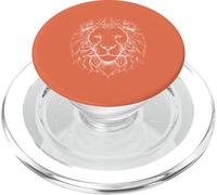 Lion Head Line Art Minimalist PopSockets PopGrip for MagSafe