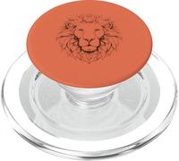 Lion Head Line Art Minimalist PopSockets PopGrip for MagSafe
