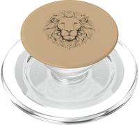 Lion Head Line Art Minimalist PopSockets PopGrip for MagSafe