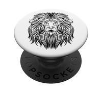 Lion head predators wild cat lion head PopSockets Adhesive PopGrip