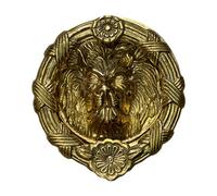 Lion Head Round Front Door Knocker Polished Brass Hardware Solid Brass Animal