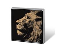 Lion Head Single Silhouette Minimalist Unisex Brooches & Pins Square Lightweight Lapel Badge Jewelry for Clothing Shawl Hat