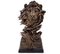 Lion Head Statue, Majestic King of Beasts Lion Statue Decor, Resin Lion Sculpture Collectible Figurine for Home, Office, Bookshelf, Desk, Gift for Man, Father, Grandfather, Husband