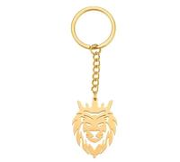 Lion Head Strength And Courage Gold Keyring Keychain