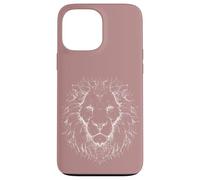 Lion Head Tattoo Line Art - Mauve Case for iPhone 13 Pro Max