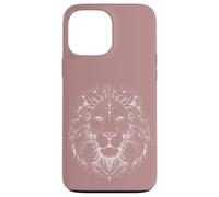 Lion Head Tattoo Line Art - Mauve Case for iPhone 13 Pro Max